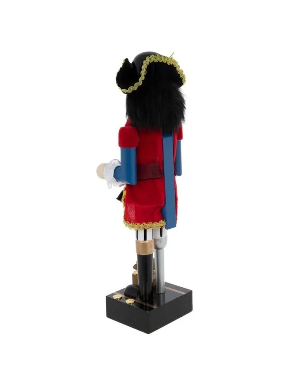 Wooden Pirate Nutcracker w/Parrot Treasure & Peg Leg 14" Tall - Picture 2 of 5